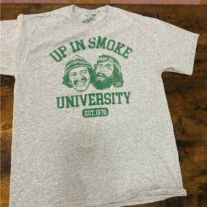 Men's Up N Smoke University Graphic T-Shirt - Heather Gray/Green